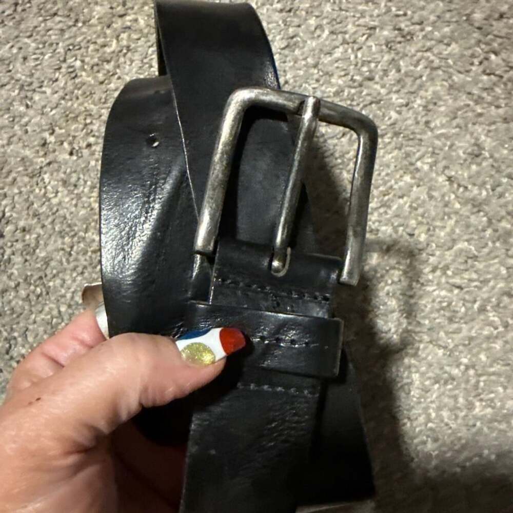 Amsterdam Heritage Leather Belt Size 90 Black